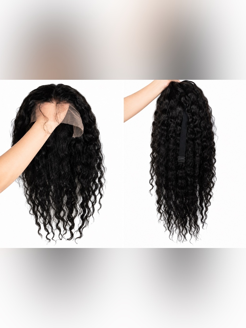 32" Deep Wave Lace Front Wig - Natural Black - Human Hair - Picture 2 of 7